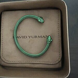 David Yurman Classic Cable Bracelet Green Aluminum, 4mm